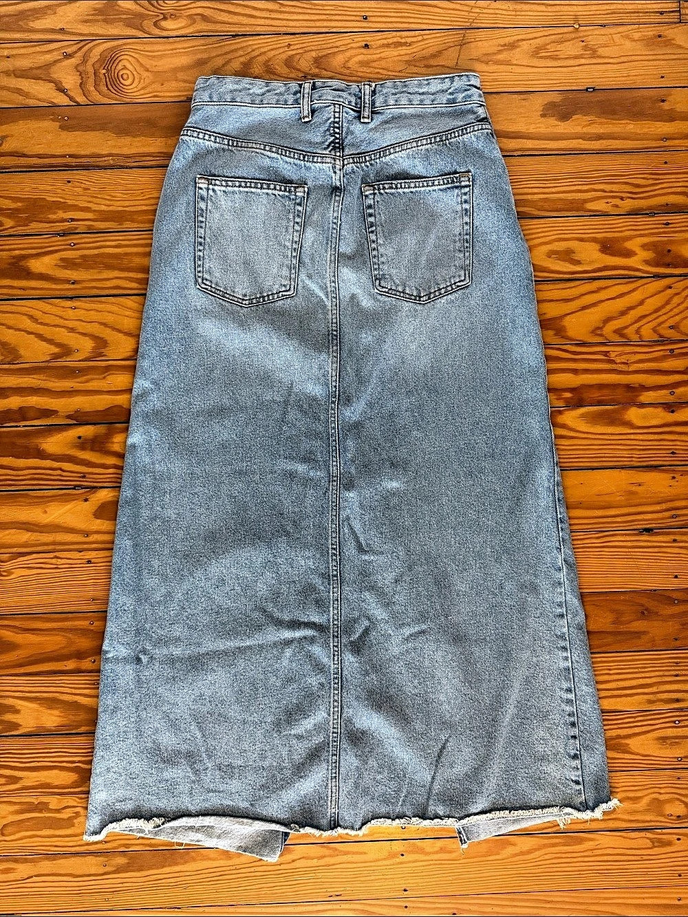 Pilcro The Madi Front-Slit Denim Skirt Blue US 10 - Picture 4 of 7